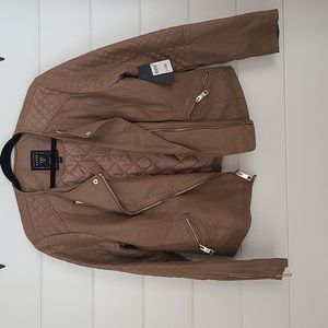 NWT Guess Tan Moto Jacket XL